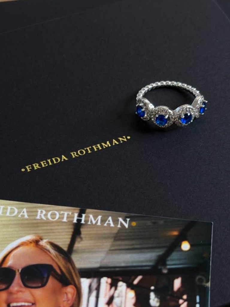 Freida Rothman Vault - Blue Sapphire Eternity Band Stackable Ring - Size 8